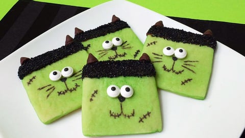 Biscuits Frankenchat de l’Halloween