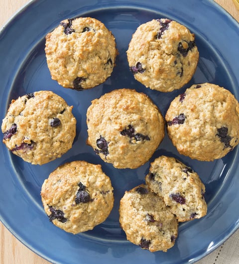 Muffins au Gruau et aux Bleuets