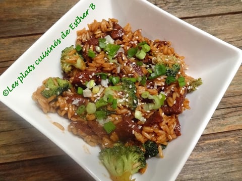 Boeuf au Gingembre et Riz au Brocoli