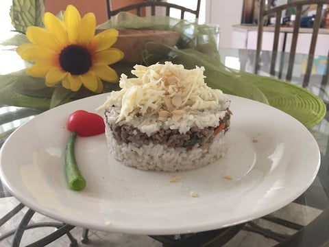 Boeuf Haché Riz et Créme de Champignons