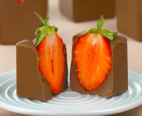 Bouchées de Fraises Chocolatées