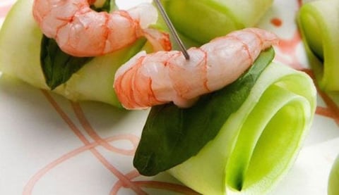 Bouchées de Gambas au Concombre