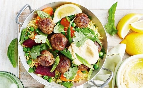 Boulettes de Viande au Couscous Printanier