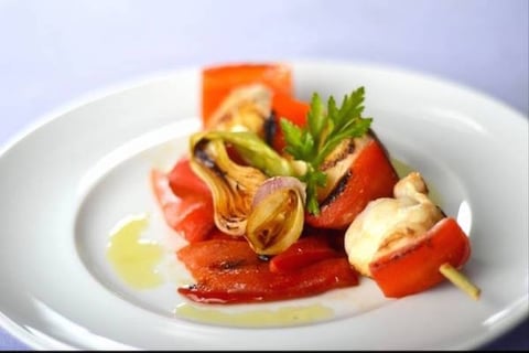 Brochette de Lotte et Poivron Rouge