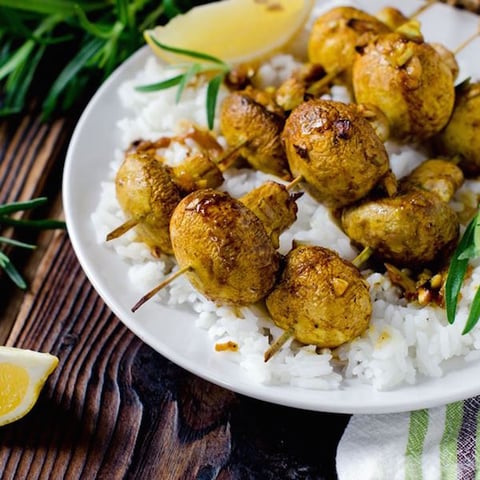 Brochettes de Champignons de Paris au Citron