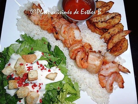 Brochettes de Crevettes et de Pétoncles