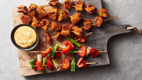 Brochettes de Poulet Grillé Style Fajitas
