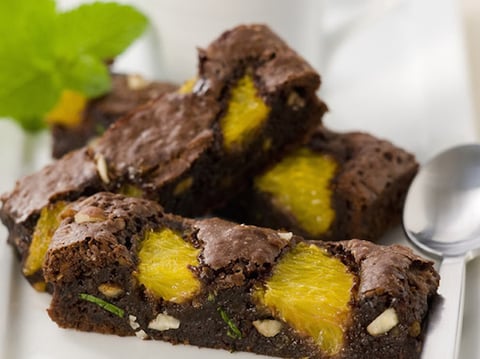 Brownies au Chocolat à L'orange et Menthe