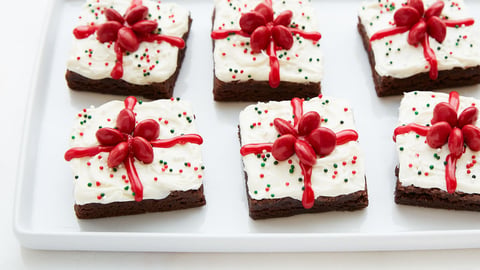 Brownies en Forme de Cadeau de Noël Faciles à Préparer