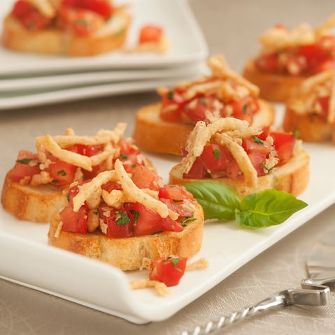 Bruschetta aux Oignons Croustillants