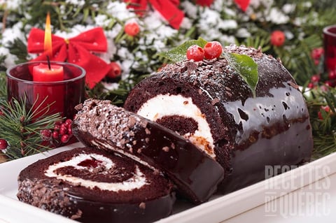 Bûche au Chocolat Mascarpone et Vanille