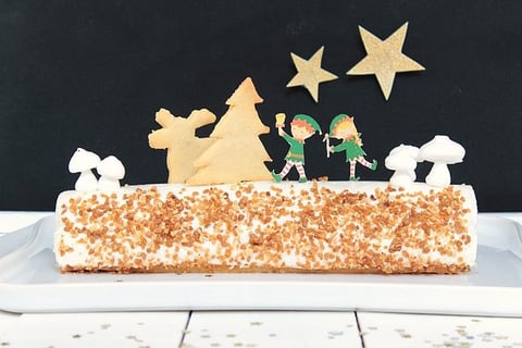 Bûche de Noël Vanille & Caramel au Beurre Salé