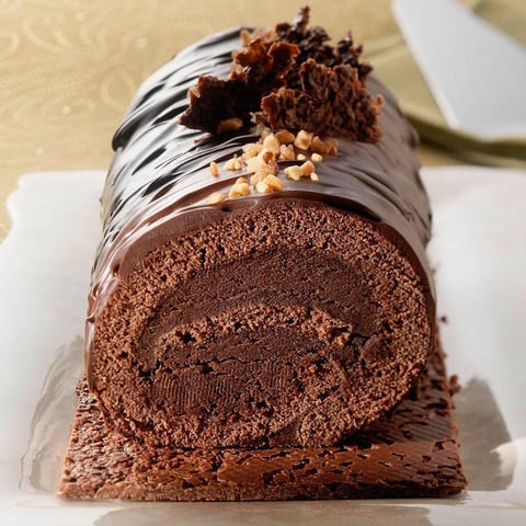 Bûche de Noël Chocolatée Croustillante