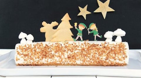 Bûche de Noël Vanille & Caramel au Beurre Salé