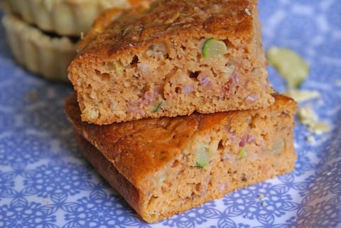 Cake Salé aux Petits Lardons, Chèvre et Épinards {sans gluten}