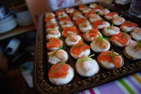 Canapés de la Mer au Fromage Blanc
