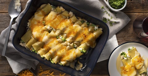 Cannelloni au Fromage, au Poulet et au Brocoli