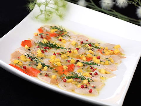Carpaccio de Saint-Jacques à la Mangue