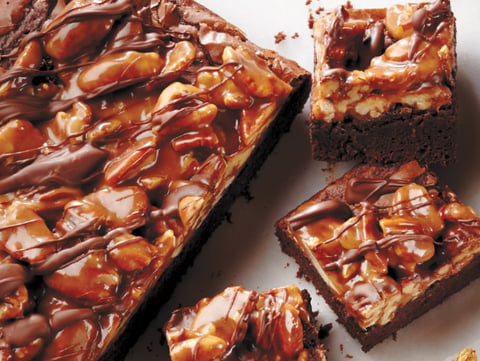 Carrés au Chocolat, au Caramel et aux Pacanes