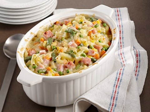 CASSEROLE DE MACARONI ET JAMBON GRATINÉE