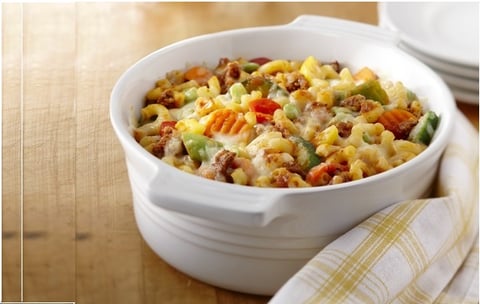Casserole de Macaroni Gratiné aux Légumes et à la Viande