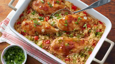 Casserole de Poulet Teriyaki et de Riz à L’ananas