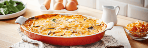 Casserole Déjeuner aux Épinards et au Fromage Cheddar