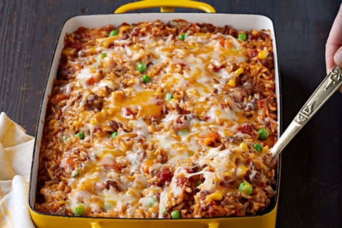 Casserole Mexicaine de Riz au Bœuf