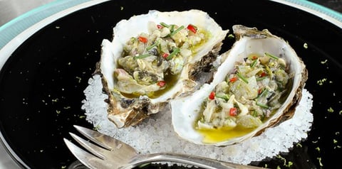 Céviche D’huîtres aux Citron Vert et Gingembre