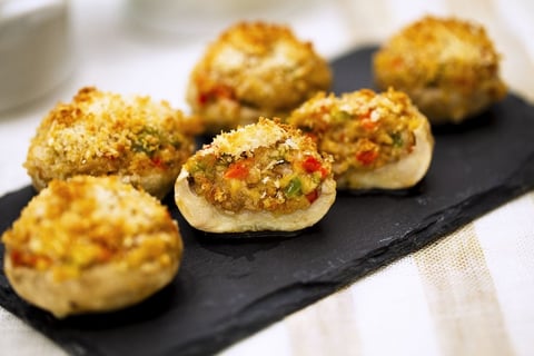 Champignons Farcies aux Poivrons et Cretons