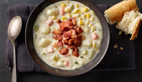Chaudrée Onctueuse de Maïs et Bacon