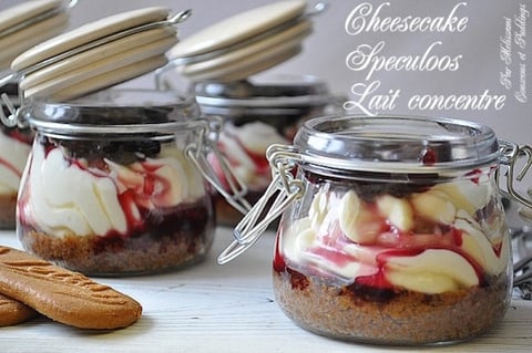 Cheesecake Sans Cuisson en Verrines aux Spéculoos et Lait Concentré Sucré