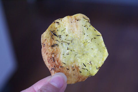 Chips Géantes au Thym & Huile D'olives {sans gluten, sans lactose}