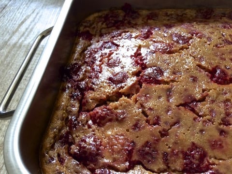 CLAFOUTIS AUX FRAMBOISES (SANS GLUTEN, SANS LAIT DE VACHE)