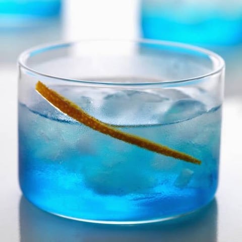 Cocktail Vulcano au Champagne et Curaçao