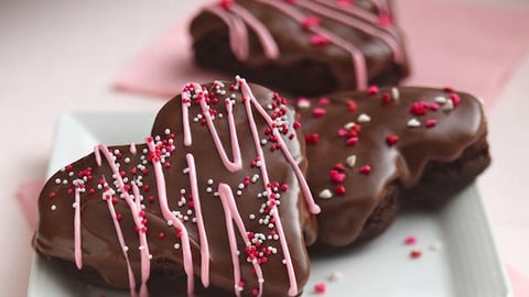 Coeurs en Brownies Glacés