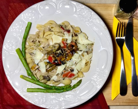 Coquilles Crème Champignons aux Légumes