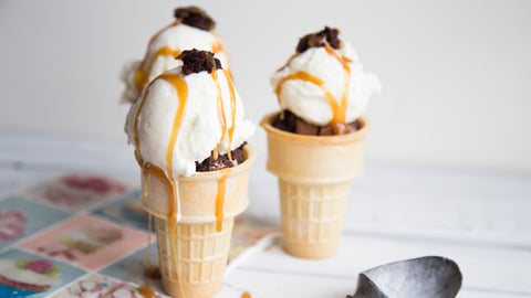 Cornet aux Brownies et Caramel