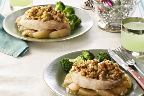 Côtelettes de Porc aux Pommes et à la Farce