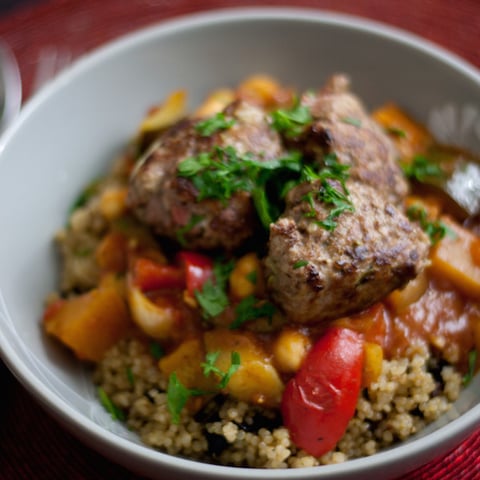 Couscous de Quinoa et BoulettesD'agneau, Sans Gluten