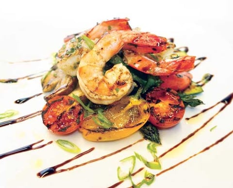 Crevettes Sauvages et Légumes Grillés au Vinaigre Balsamique