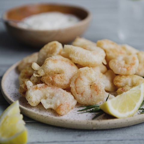 CREVETTES TEMPURA MAISON & MAYONNAISE À L’ESTRAGON