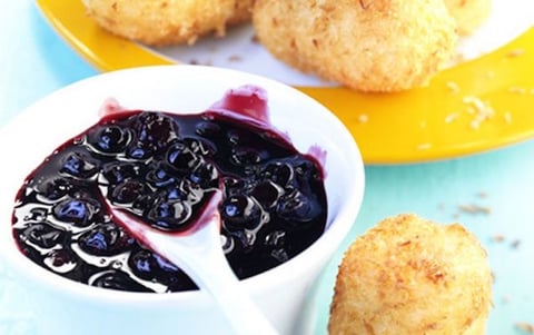 Croquettes de Banane Sauce aux Bleuets