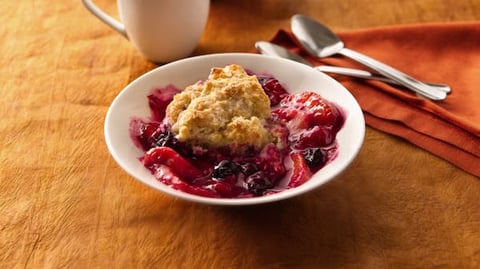 Croustade aux Bleuets et aux Pêches Sans Gluten