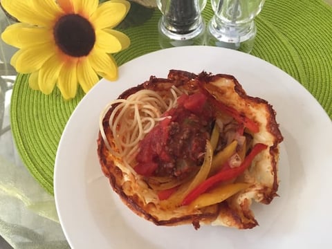 Croûte Fromagée et Spaghetti aux Légumes