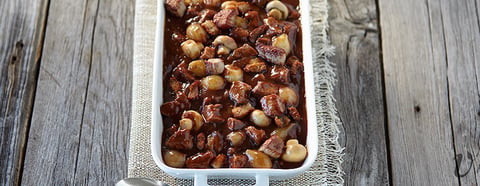 CUBES DE VEAU DE LAIT DU QUÉBEC, STYLE BOURGUIGNON