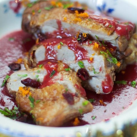 Cuisse de Dinde Rôtie aux Épices et sa Sauce Airelles/Clémentines