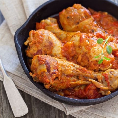 Cuisse de Poulet aux Tomates à la Bière