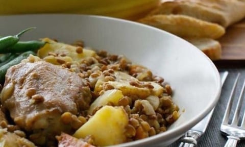 Cuisse de Poulet Braisées aux Lentilles