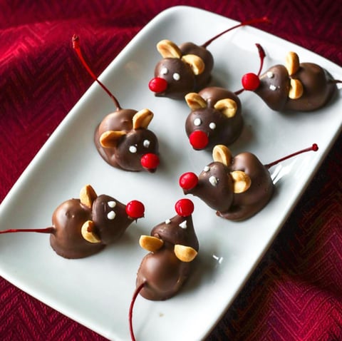 Douceurs de Noël: De Mignonnes Souris Cerise et Chocolat